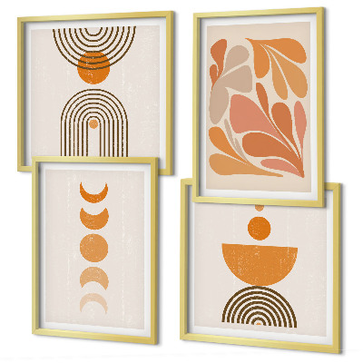 Galería de pared Formas abstractas de color naranja