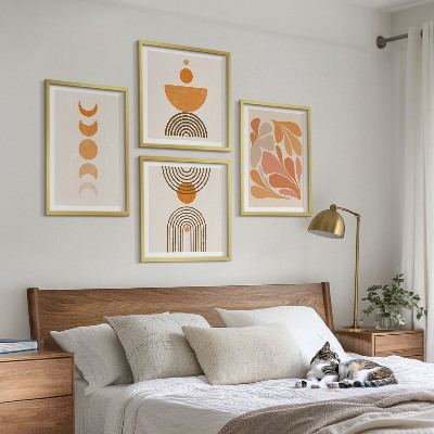 Galería de pared Formas abstractas de color naranja