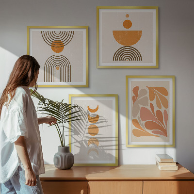 Galería de pared Formas abstractas de color naranja