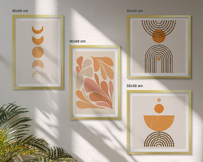 Galería de pared Formas abstractas de color naranja