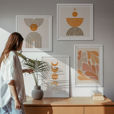 Galería de pared Formas abstractas de color naranja