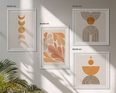 Galería de pared Formas abstractas de color naranja