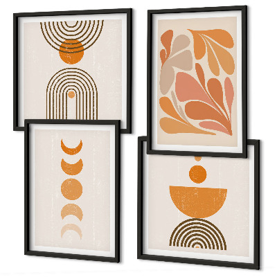 Galería de pared Formas abstractas de color naranja