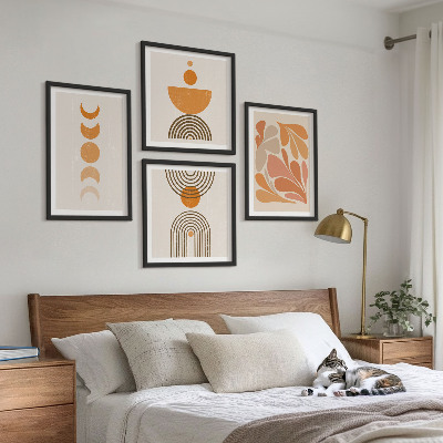 Galería de pared Formas abstractas de color naranja