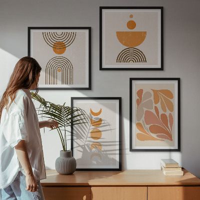 Galería de pared Formas abstractas de color naranja