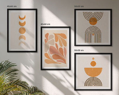 Galería de pared Formas abstractas de color naranja