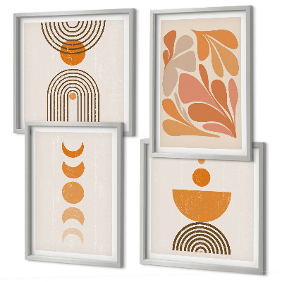 Galería de pared Formas abstractas de color naranja