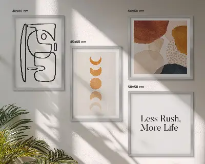 Set de cuadros modernos para salón diseño de formas abstractas coloridas