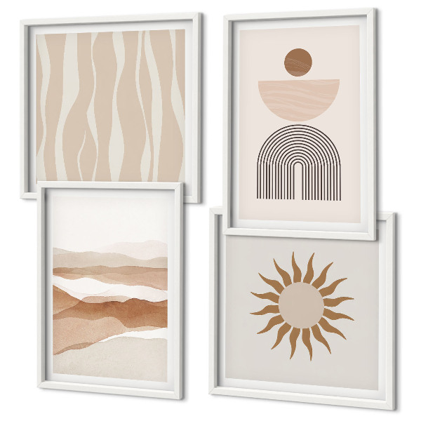 Set de cuadros modernos para salón Geometría abstracta de la naturaleza del paisaje