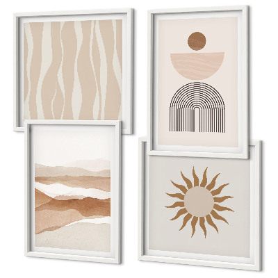 Set de cuadros modernos para salón Geometría abstracta de la naturaleza del paisaje