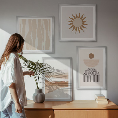 Set de cuadros modernos para salón Geometría abstracta de la naturaleza del paisaje