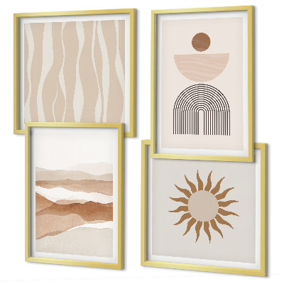 Set de cuadros modernos para salón Geometría abstracta de la naturaleza del paisaje