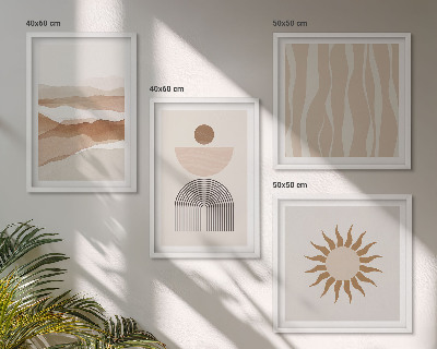 Set de cuadros modernos para salón Geometría abstracta de la naturaleza del paisaje