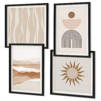 Set de cuadros modernos para salón Geometría abstracta de la naturaleza del paisaje