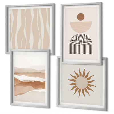 Set de cuadros modernos para salón Geometría abstracta de la naturaleza del paisaje
