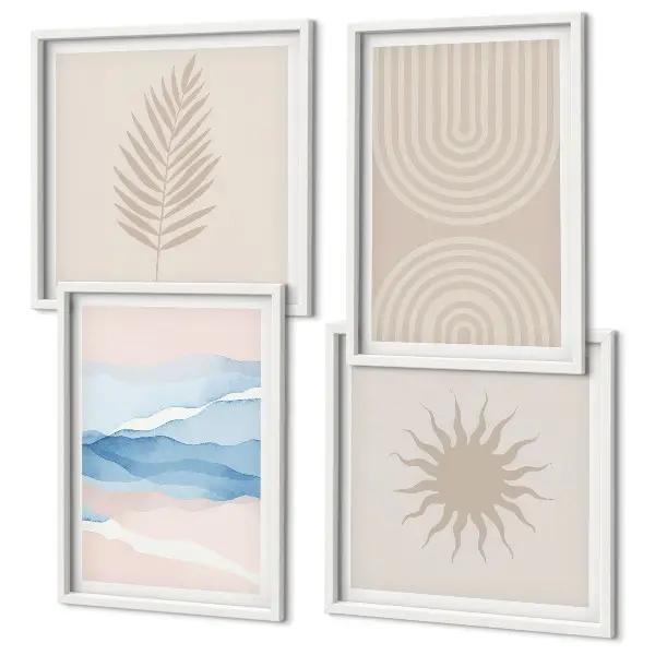 Galería de pared ondas solares de líneas abstractas