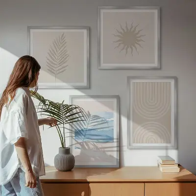 Galería de pared ondas solares de líneas abstractas