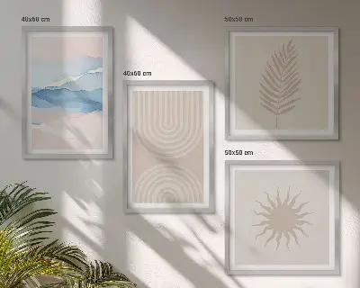 Galería de pared ondas solares de líneas abstractas