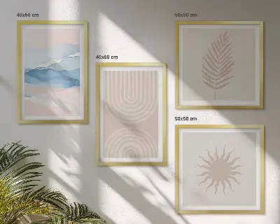 Galería de pared ondas solares de líneas abstractas