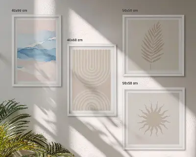Galería de pared ondas solares de líneas abstractas
