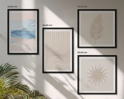 Galería de pared ondas solares de líneas abstractas