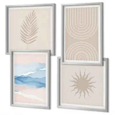 Galería de pared ondas solares de líneas abstractas
