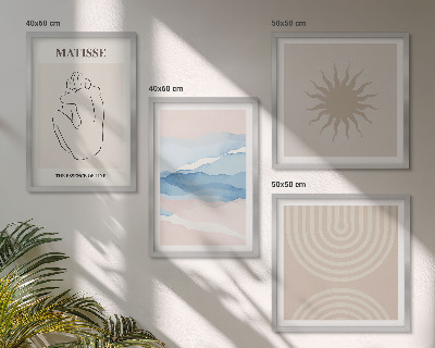 Set de cuadros modernos para salón Líneas onduladas pastel minimalista