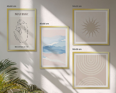 Set de cuadros modernos para salón Líneas onduladas pastel minimalista