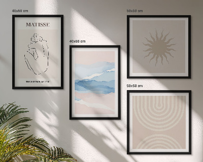 Set de cuadros modernos para salón Líneas onduladas pastel minimalista