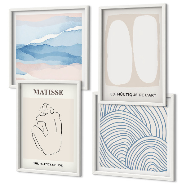 Set de 4 cuadros para salón Las formas abstractas de Matisse