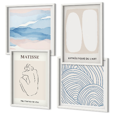 Set de 4 cuadros para salón Las formas abstractas de Matisse