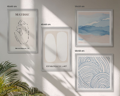 Set de 4 cuadros para salón Las formas abstractas de Matisse