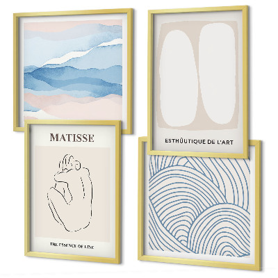 Set de 4 cuadros para salón Las formas abstractas de Matisse
