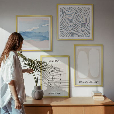Set de 4 cuadros para salón Las formas abstractas de Matisse