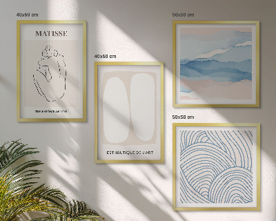 Set de 4 cuadros para salón Las formas abstractas de Matisse