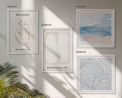 Set de 4 cuadros para salón Las formas abstractas de Matisse