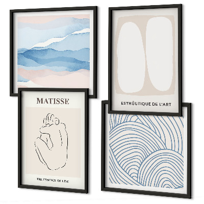 Set de 4 cuadros para salón Las formas abstractas de Matisse