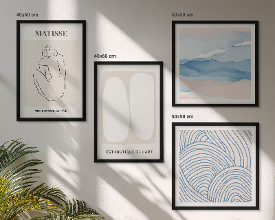 Set de 4 cuadros para salón Las formas abstractas de Matisse