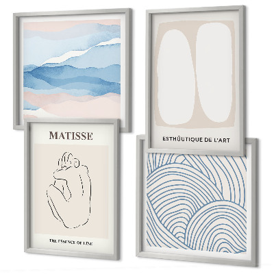 Set de 4 cuadros para salón Las formas abstractas de Matisse
