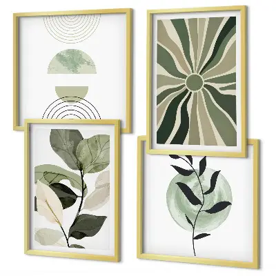 Galería de pared con formas geométricas de plantas