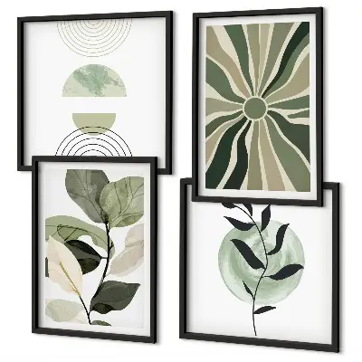 Galería de pared con formas geométricas de plantas