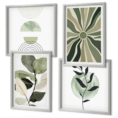 Galería de pared con formas geométricas de plantas