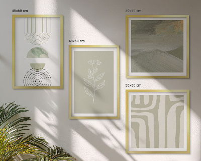 Set de cuadros modernos para salón patrones geométricos de plantas
