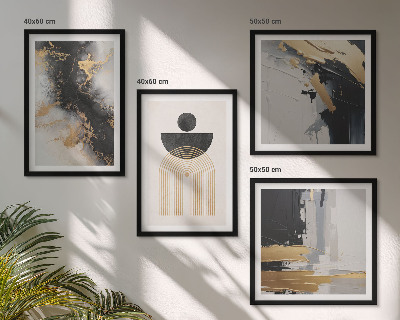 Set de 4 cuadros para salón Composición geométrica abstracta
