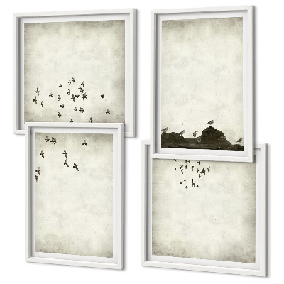 Galería de pared Pintura minimalista de pájaros