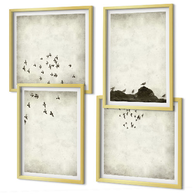 Galería de pared Pintura minimalista de pájaros