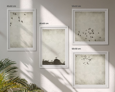 Galería de pared Pintura minimalista de pájaros