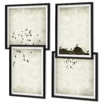 Galería de pared Pintura minimalista de pájaros