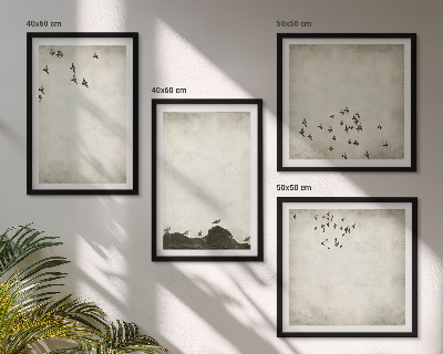 Galería de pared Pintura minimalista de pájaros