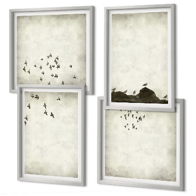 Galería de pared Pintura minimalista de pájaros